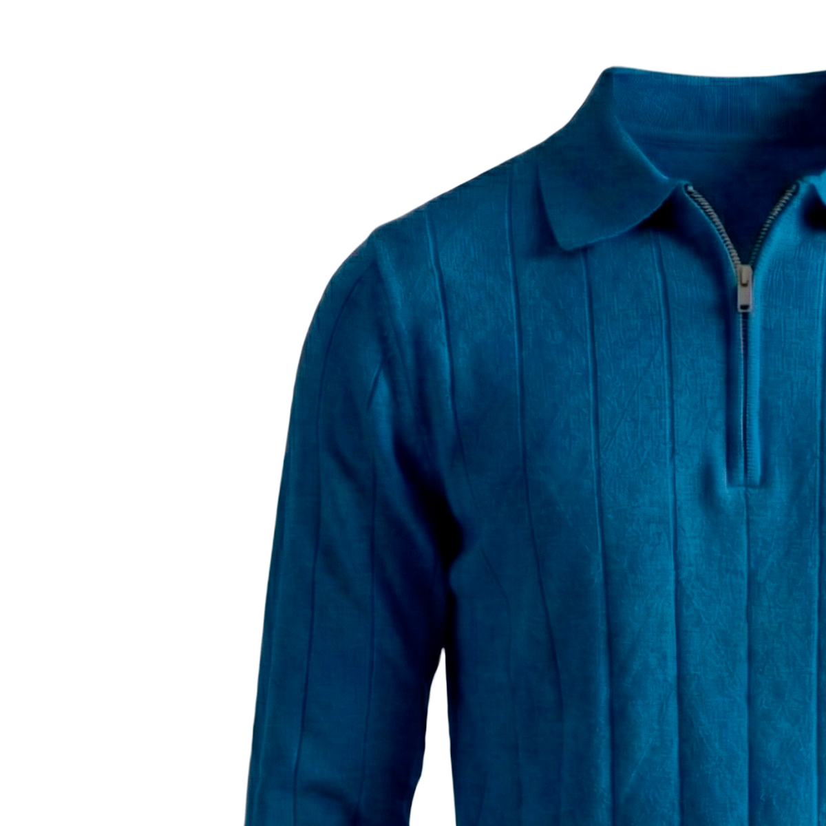 Maglione classico con zip a coste
