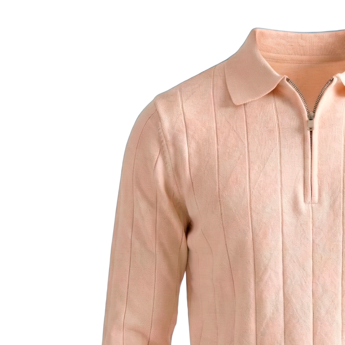 Maglione classico con zip a coste 