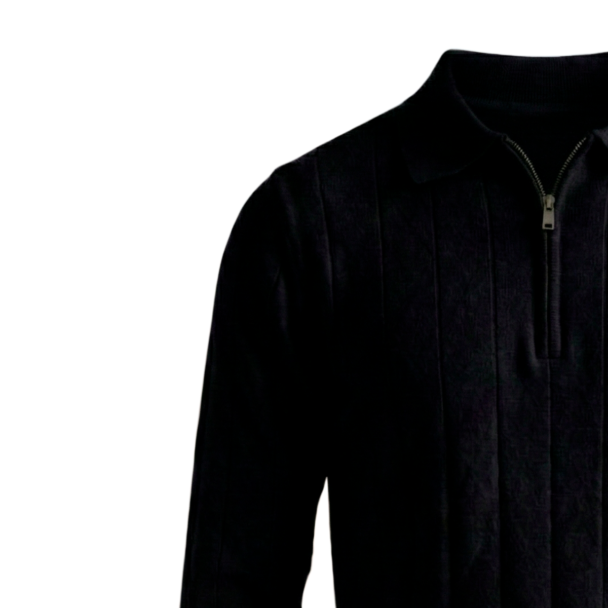 Maglione classico con zip a coste 